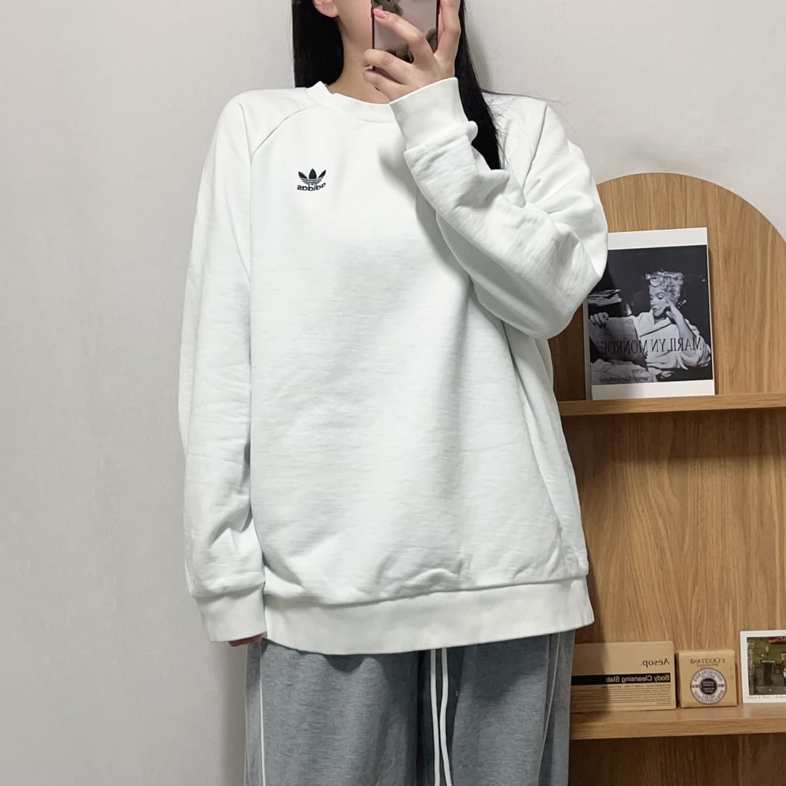 [정품] 아디다스 화이트 트레포일 맨투맨 [ 3XL ] 상품이미지2