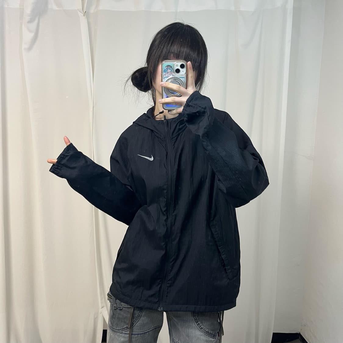Nike black running windbreaker  상품이미지2
