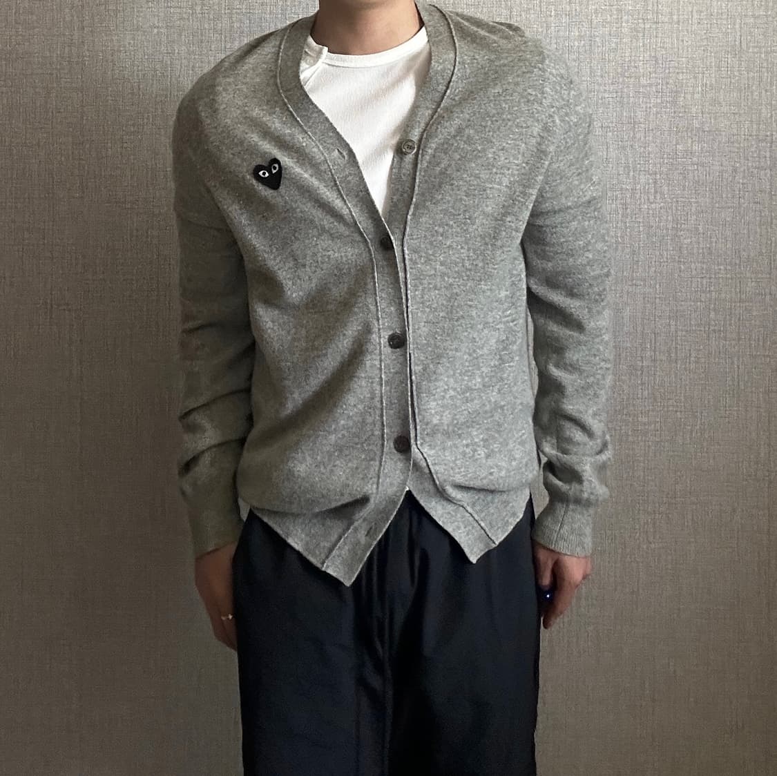 꼼데가르송 블랙 와펜 그레이 울 가디건 상품이미지1