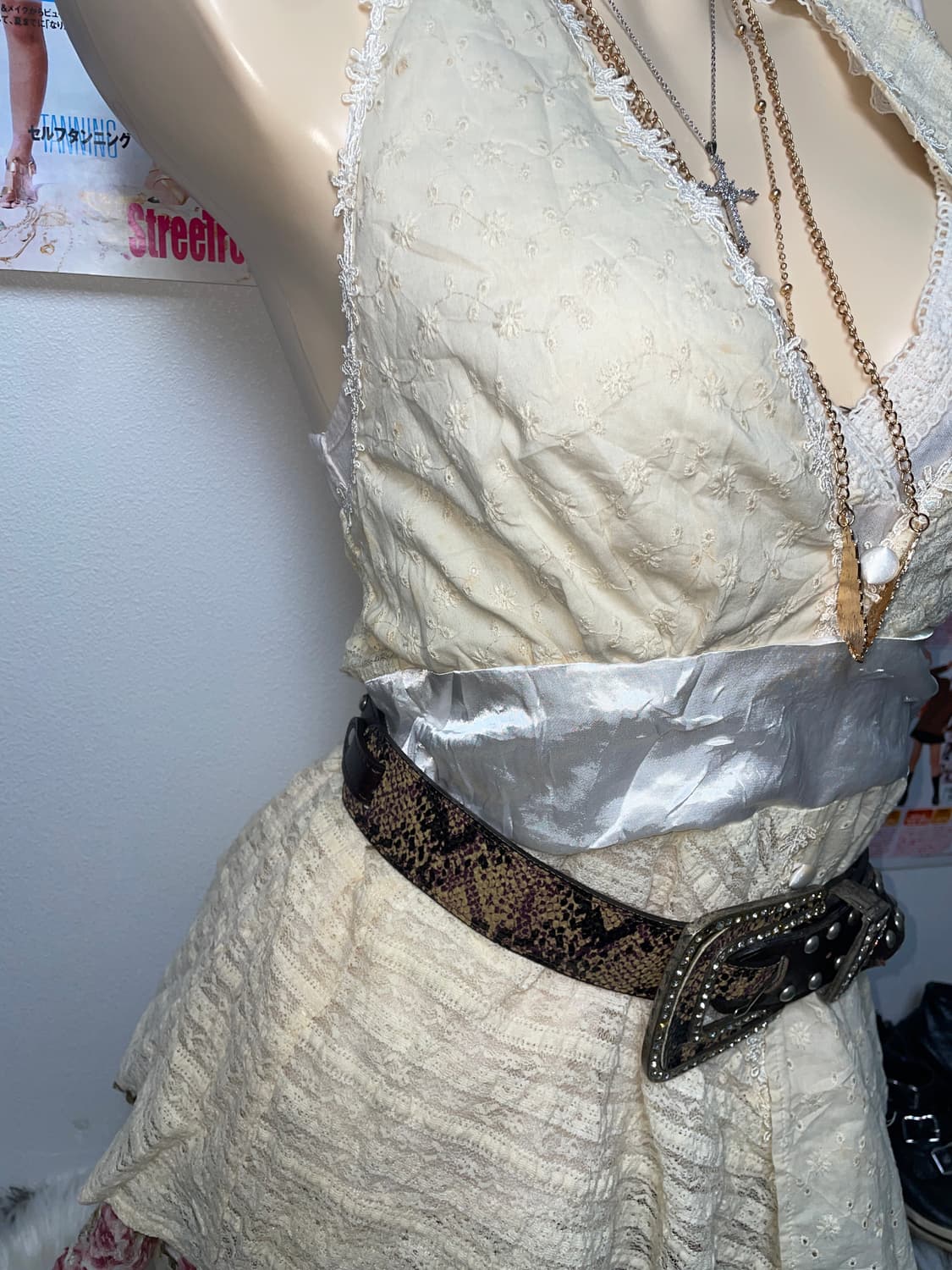 Set) 러블리 로맨틱 히메 갸루 연노랑 슬리브리스 세트 상품이미지7