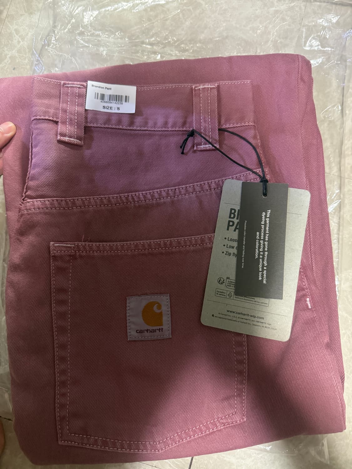 S사이즈 칼하트WIP 브랜든 팬츠 더스티 핑크 상품이미지1