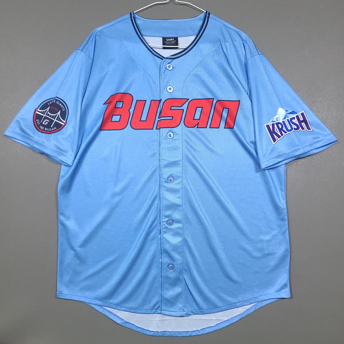 (XL) 롯데 자이언츠 부산 24년 야구 공식 배포 바다 반팔 유니폼 상품이미지3