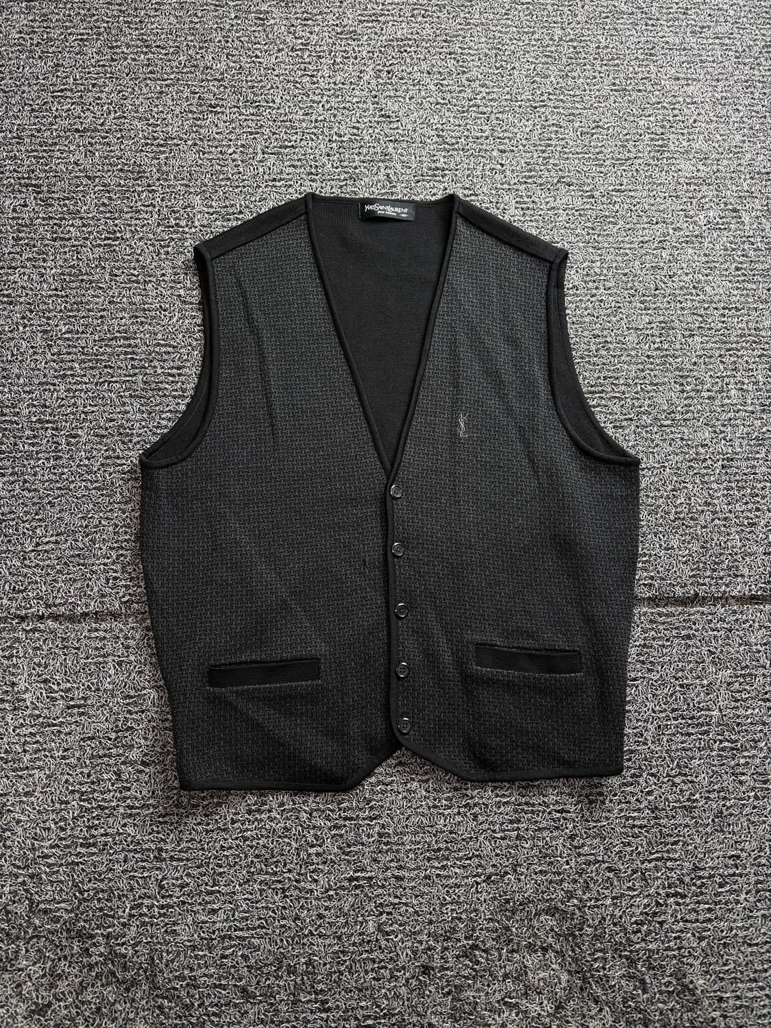 90s YSL 입생로랑 해링본 패턴 울 니트 조끼 2875 상품이미지2