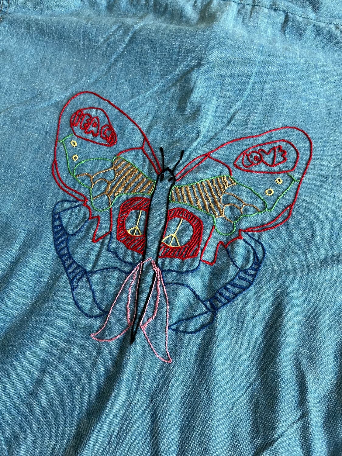 70's LEVI'S 샴브레이 자수 셔츠 L 상품이미지10