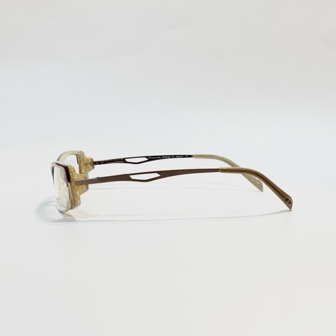 [픽키-678] 메탈 슬릿 브라운 투톤 아세테이트 사각 안경 상품이미지6