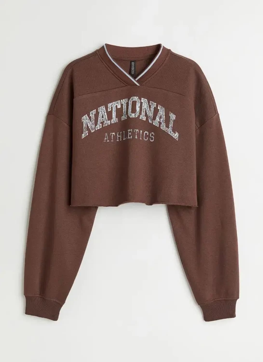 H&M 브라운 크롭 맨투맨 XL 상품이미지1