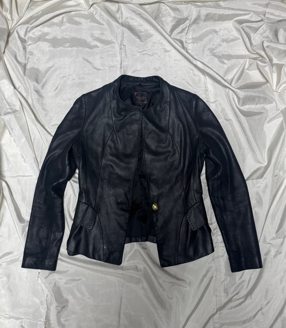 00s Gold button slim leather jacket 상품이미지1