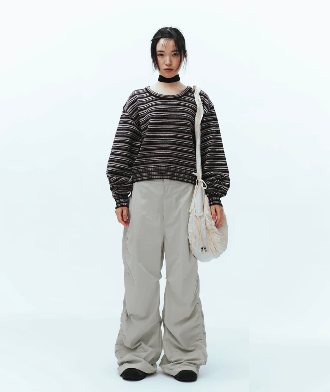 코이세이오 스트라이프 니트 브라운 상품이미지1