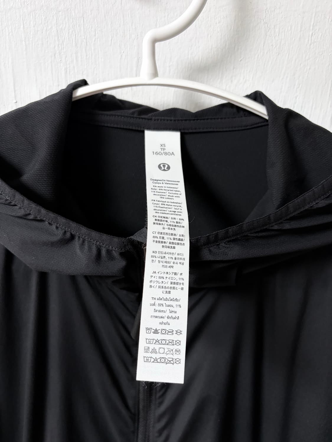 룰루레몬 후드집업 바람막이 블랙 XS (90–95 정핏 / 방수) 상품이미지2