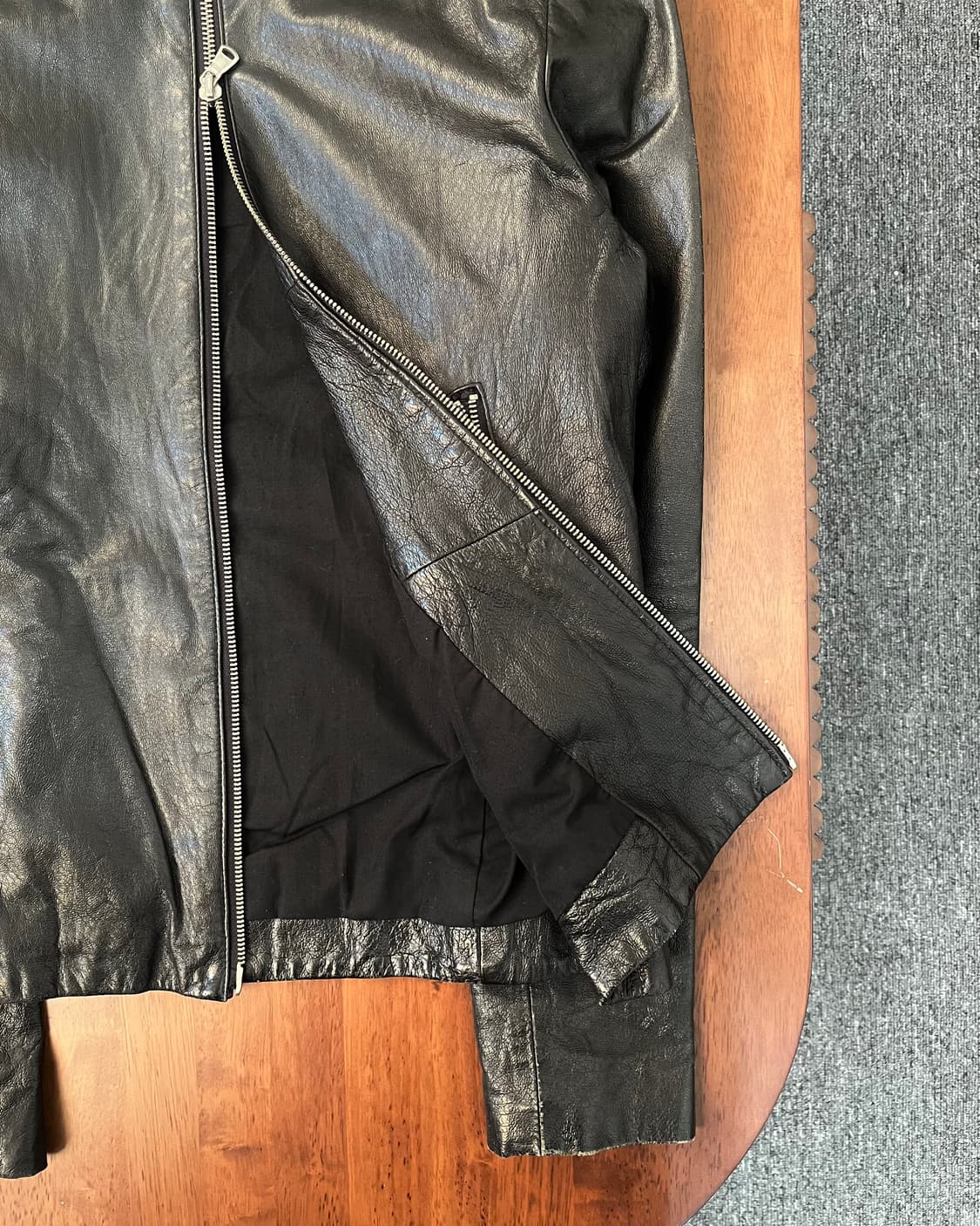 Harlem Rounge 풀집업 레더 후드 재킷 상품이미지6