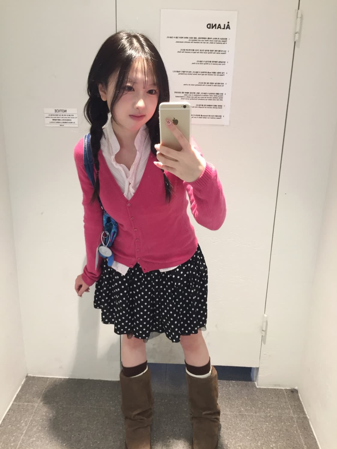 빈티지 마젠타 도트 코디세트 상품이미지2