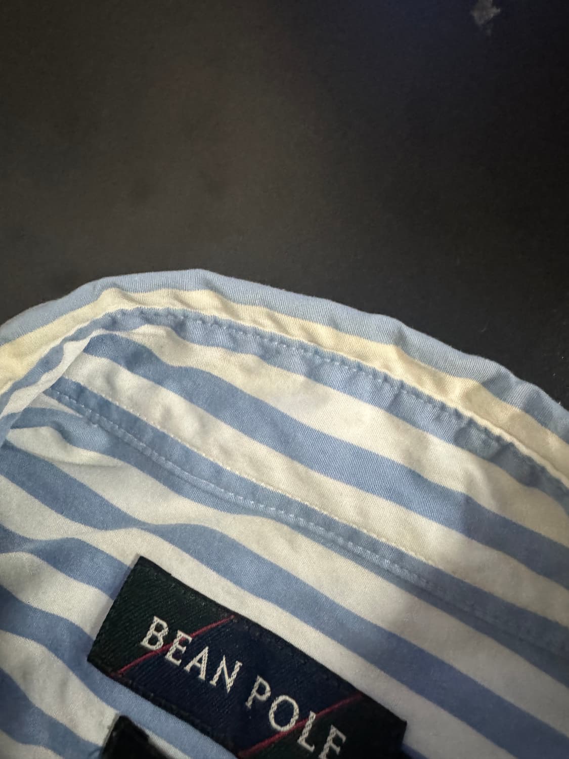 빈폴 beanpole 올드스쿨 스트라이프 반팔 셔츠 L 블루 상품이미지5