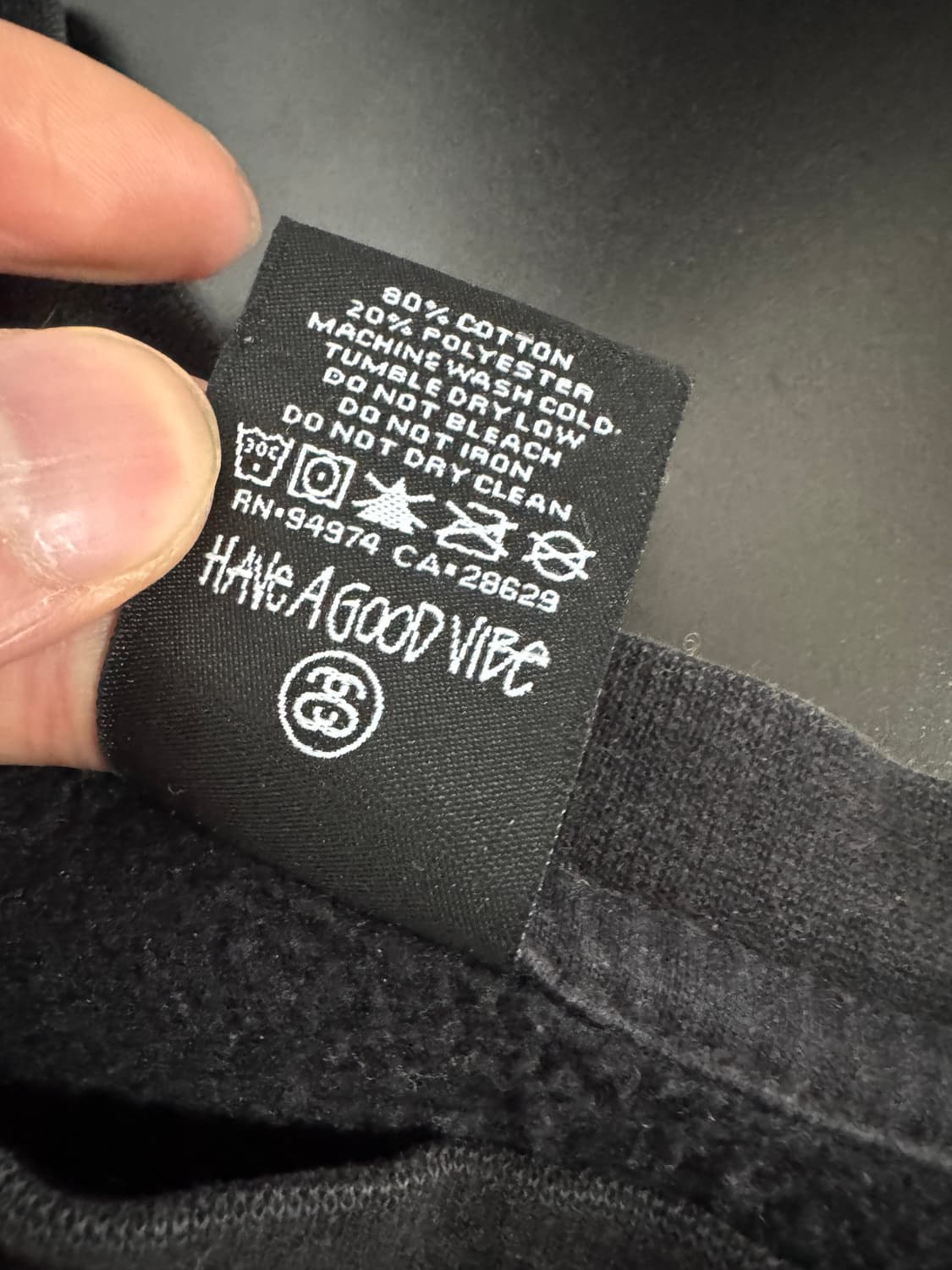 희귀!! 스투시 Stussy N4 카모 기모 맨투맨 블랙 M 상품이미지4