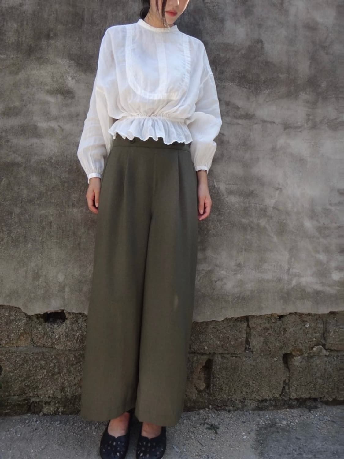 3 button wide banding slacks / khaki 상품이미지2