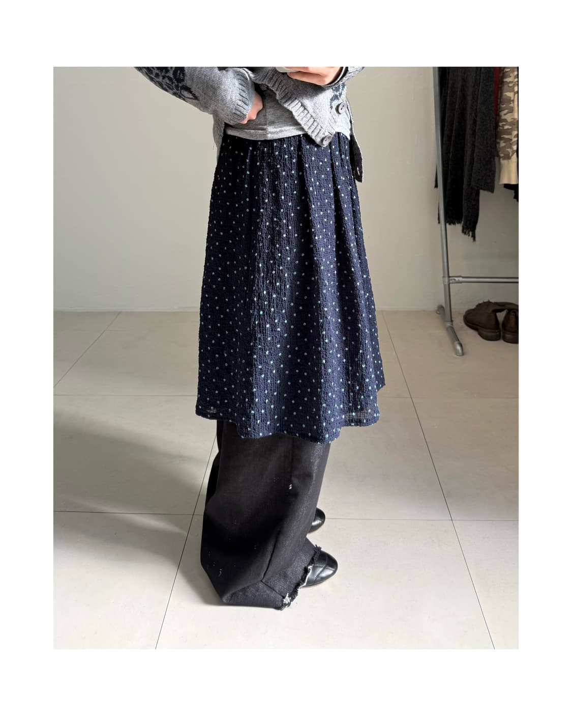 빈티지 도트 스커트 상품이미지2