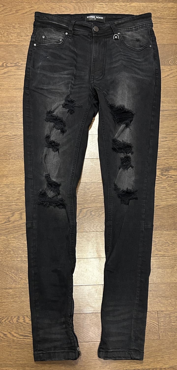하이퍼데님 블랙 가오 지퍼 진(스키니진) 상품이미지1
