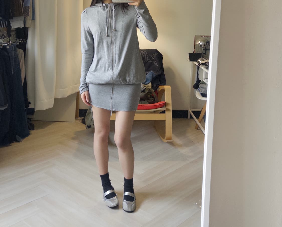 [FOXEY FGURL] crease two-way hoodie 상품이미지1