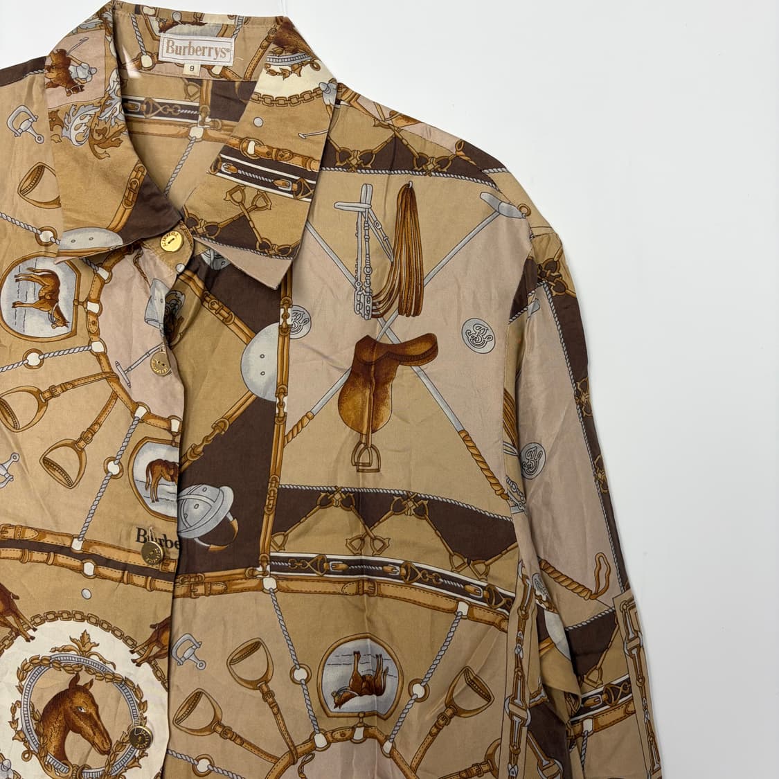 버버리 패턴 실크 셔츠 상품이미지3