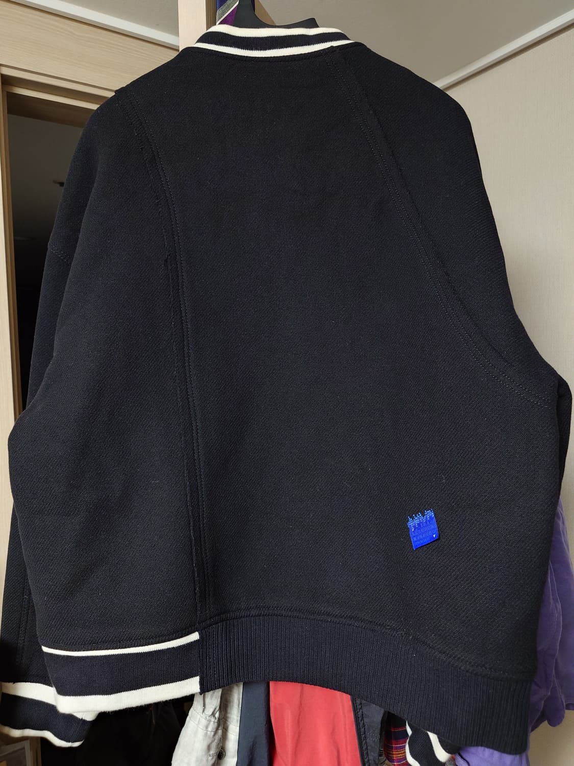 [M-L] 자라 아더에러 울 블렌드 봄버 자켓 블랙 상품이미지3