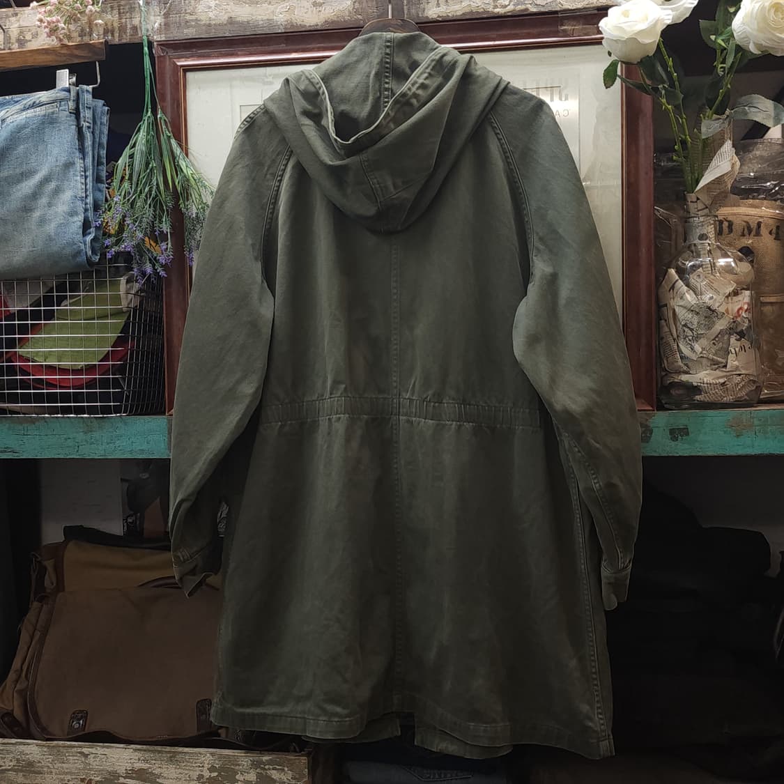 빈티지 프랑스군 m64 밀리터리 모즈파카 올리브 그린 페이딩 92C 상품이미지2