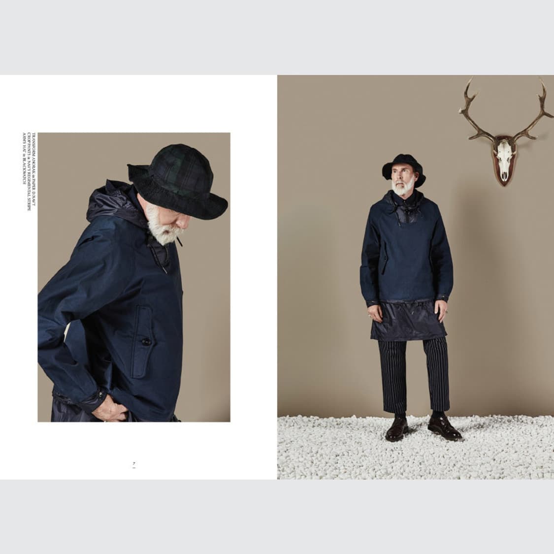 이스트로그 왁스드 코튼 블랙와치 버킷햇 상품이미지1