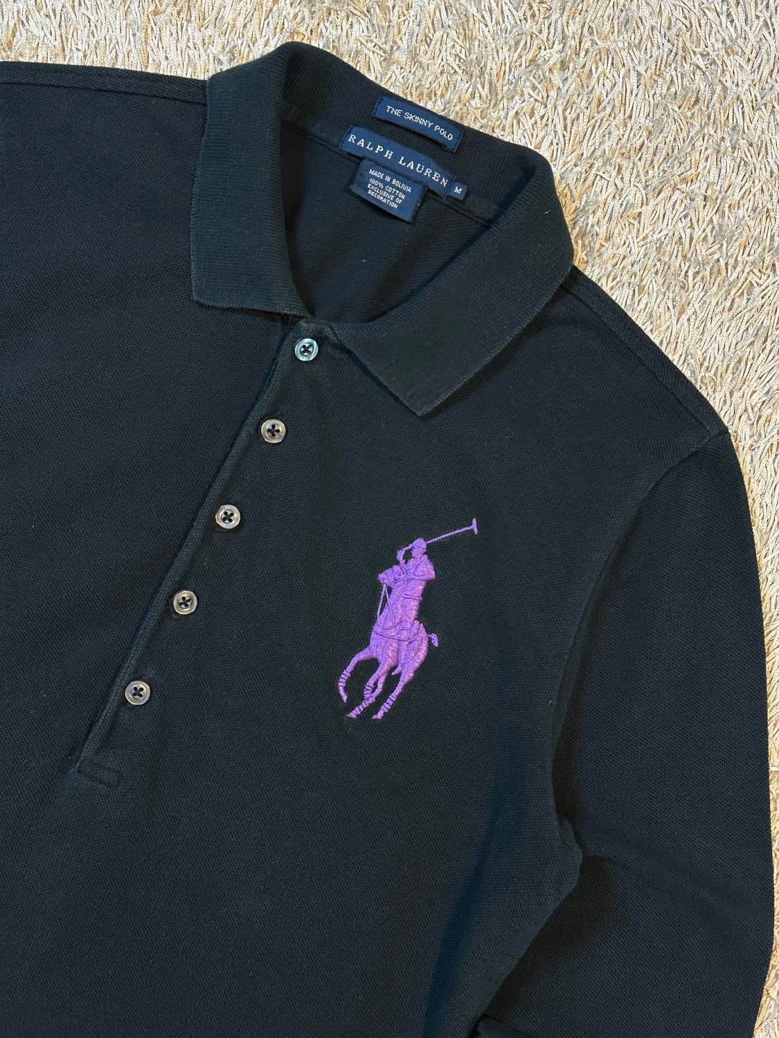 폴로 랄프로렌 빅포니 로고 바이올렛 PK 긴팔 카라티 블랙 상품이미지2