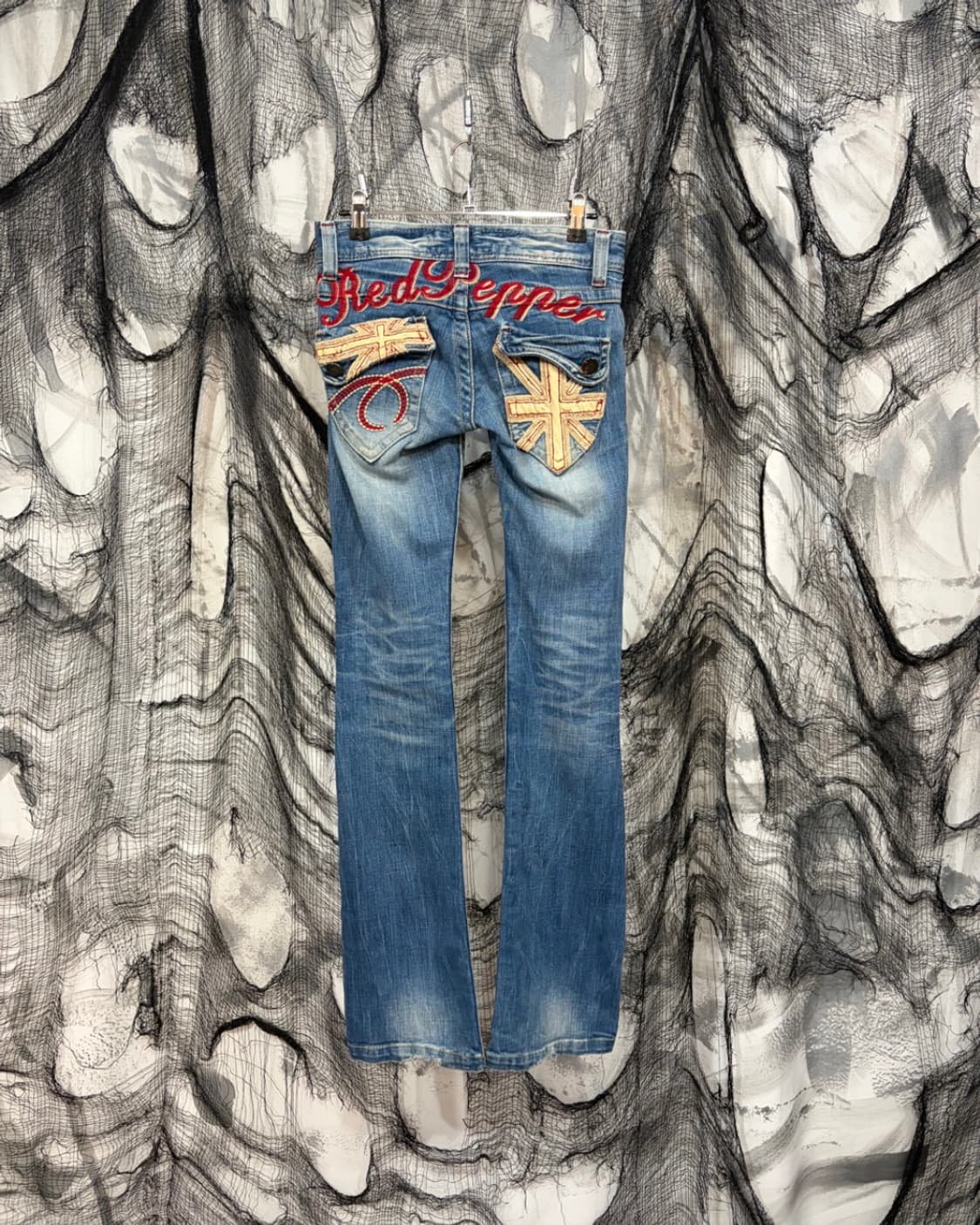 Y2K Red peper embroidery low-rise pants 상품이미지2