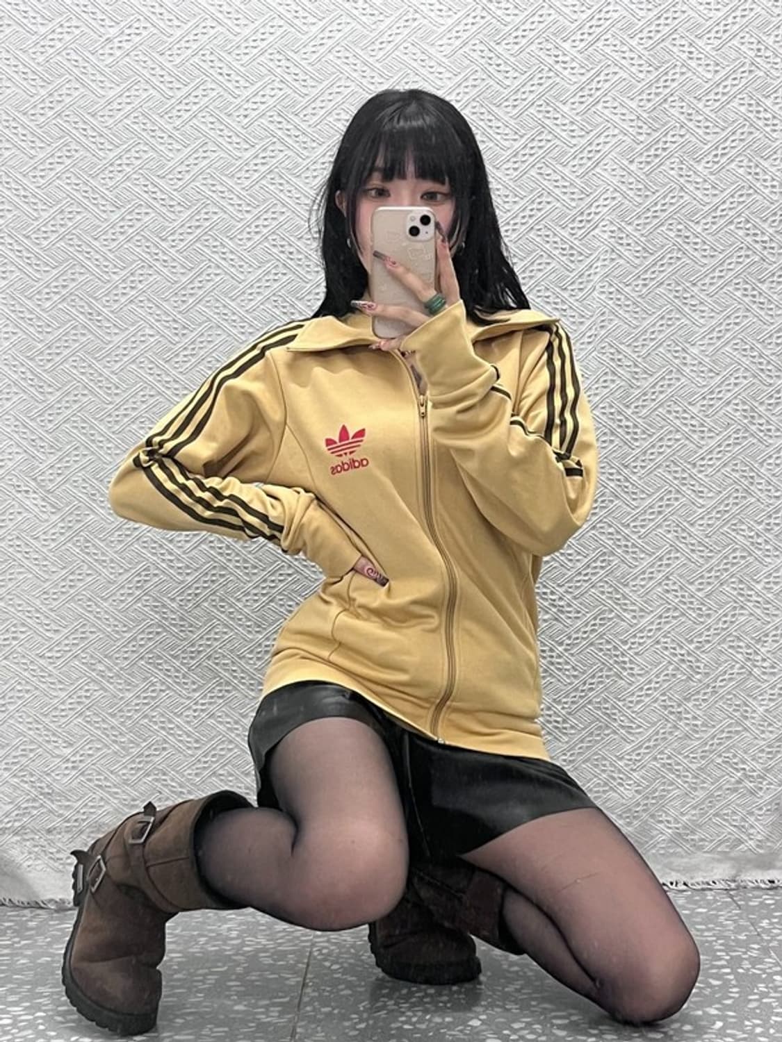 아디다스 Y2K 레트로 초코브라우니 오트밀 져지 집업 L C12060 상품이미지2