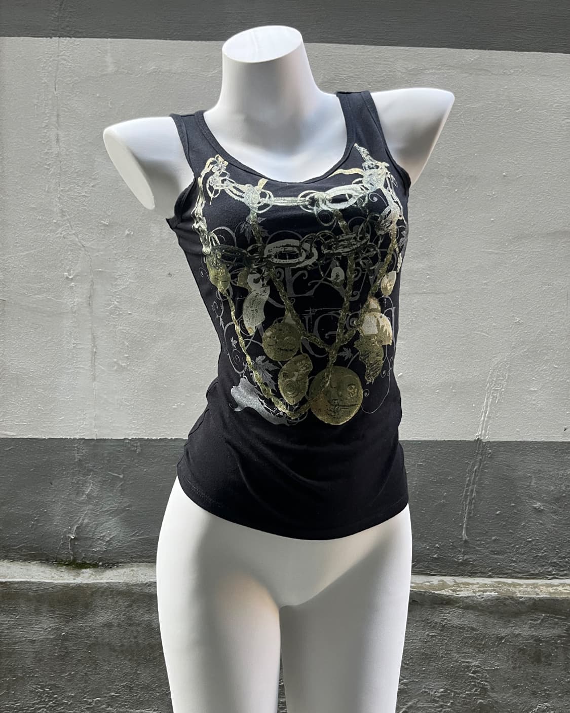 Grunge Chain Print Sleeveless 상품이미지3