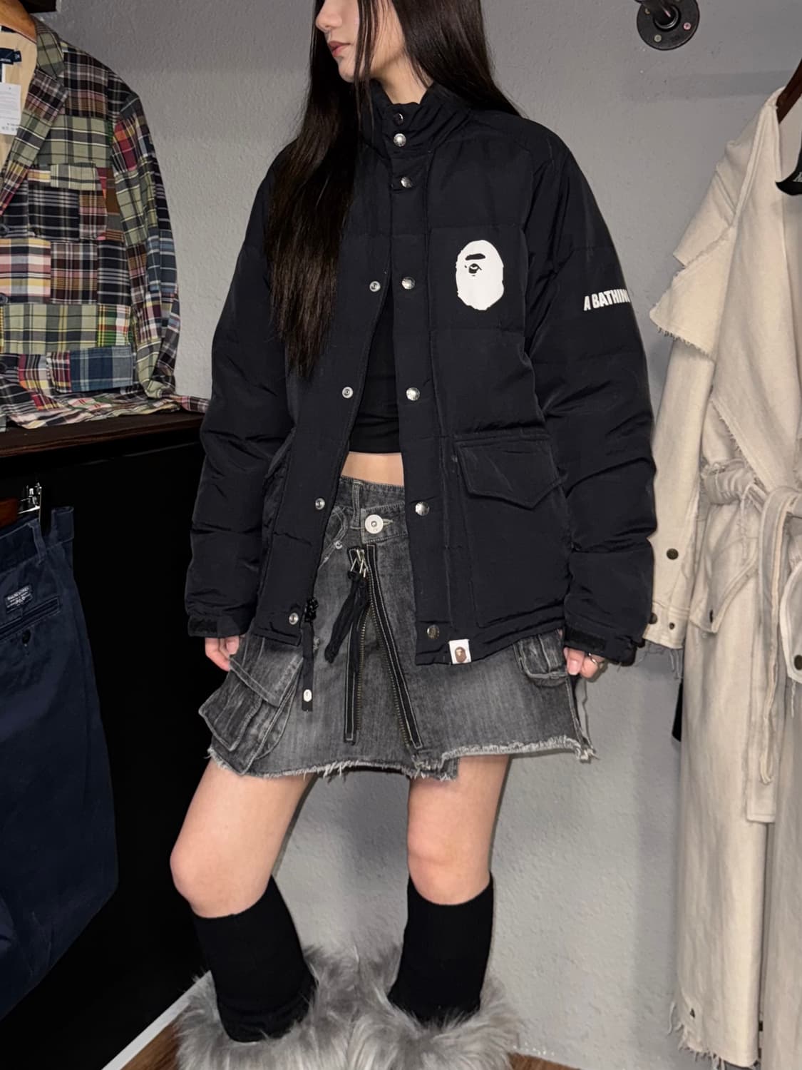 A Bathing Ape 베이프 로고 패딩 상품이미지1