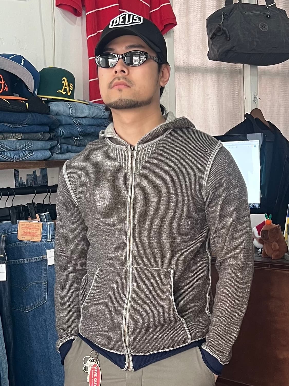 Beams 빔즈 니트 후드 집업 M 상품이미지2