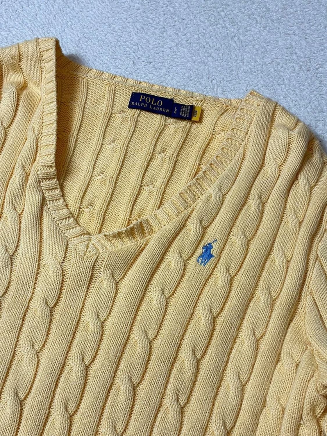 폴로 랄프로렌 큐알 브이넥 케이블 니트 PN7381 상품이미지3