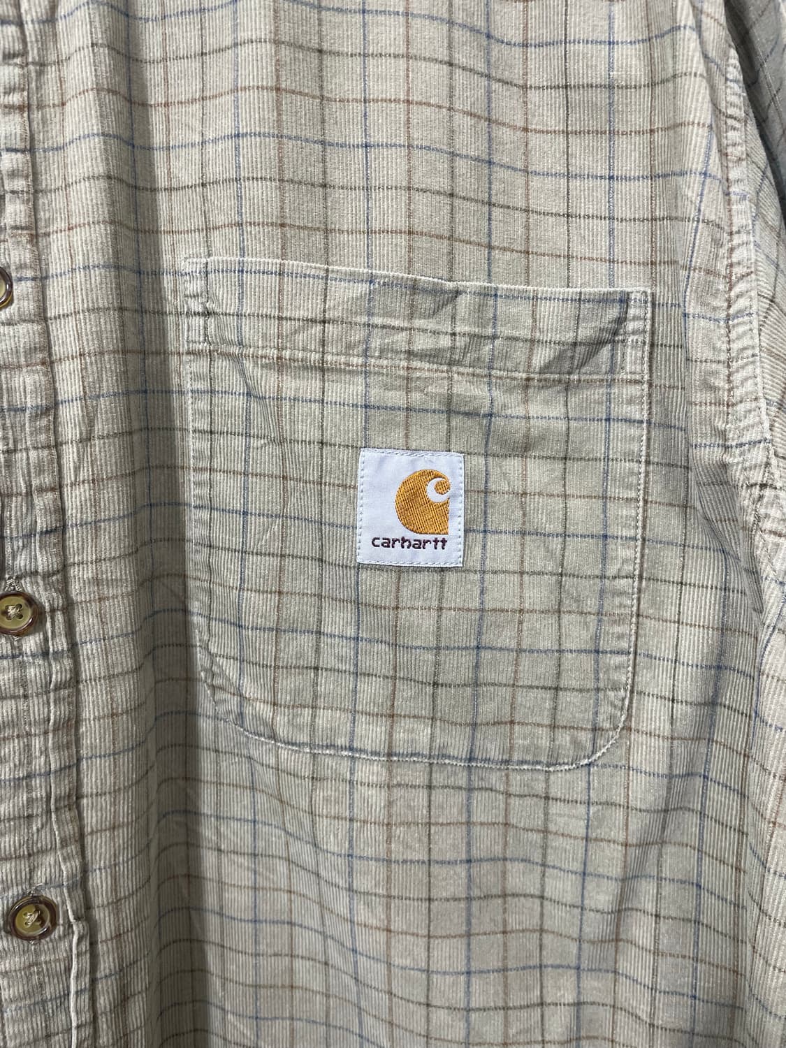 칼하트Carhartt 코듀로이 체크 셔츠 L - S34 상품이미지5