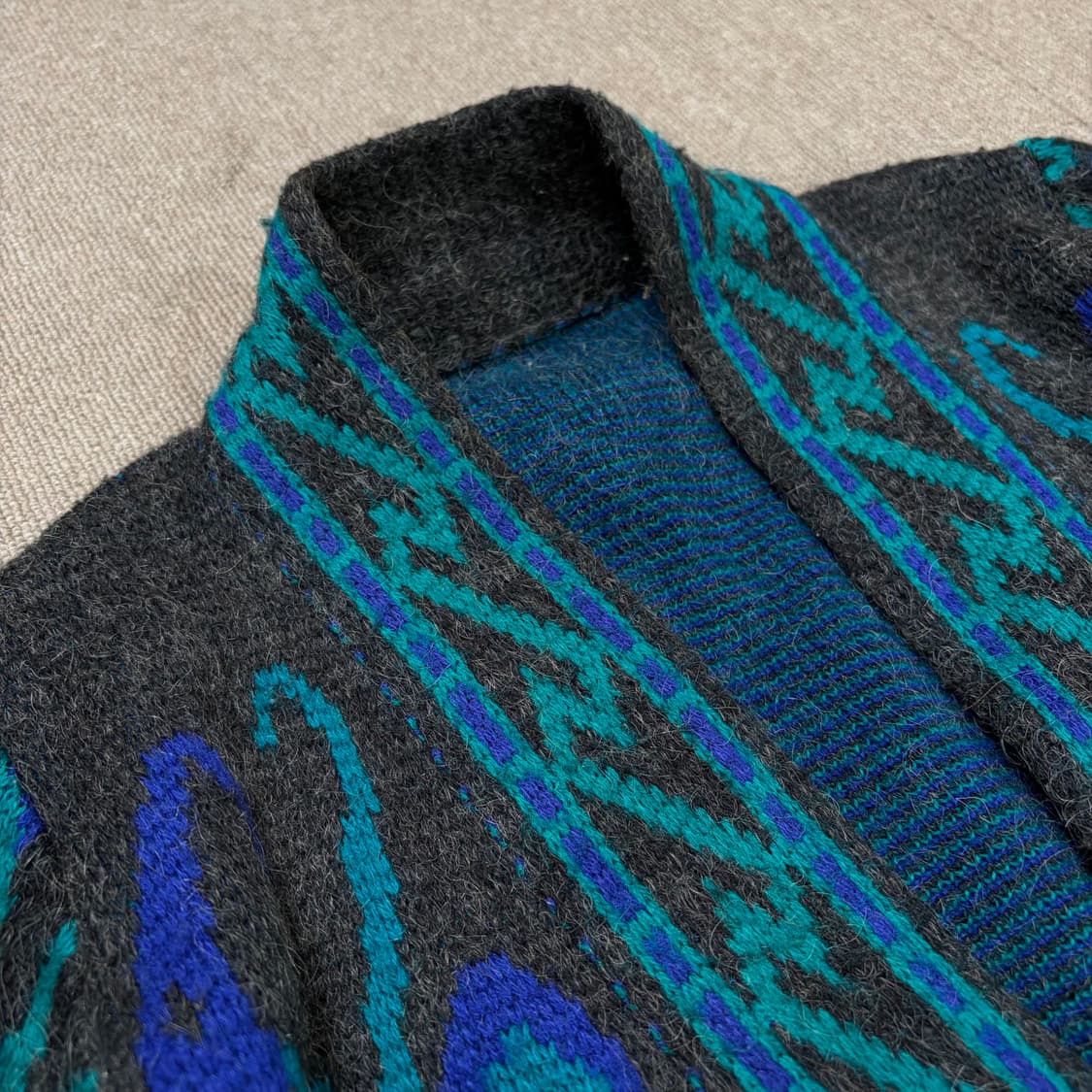 80s japan 빈티지 모헤어 에스닉 율 가디건  상품이미지2