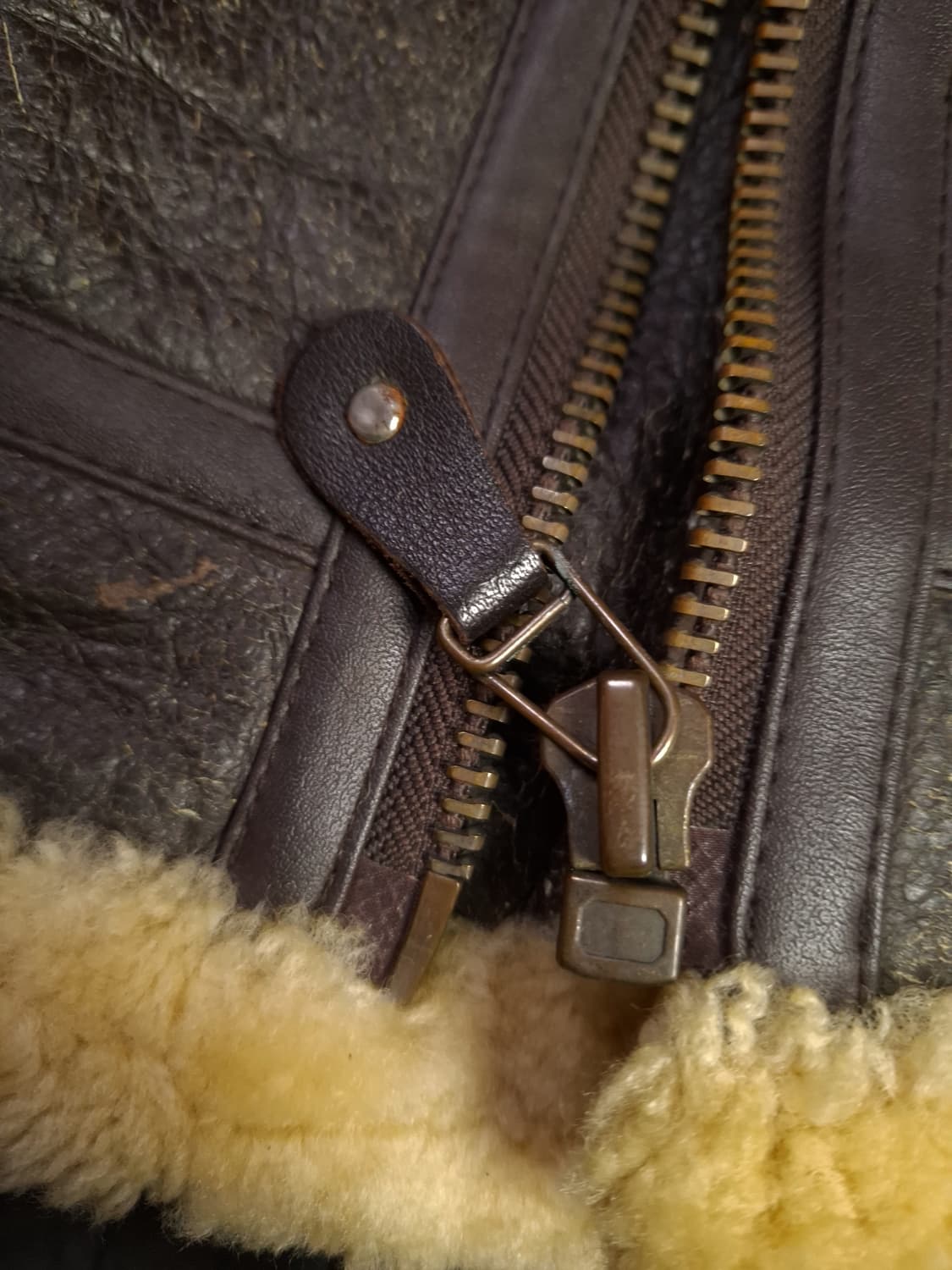 90's 일본판 미공군 B-3 TYPE 리얼레더 항공 폭격기 무스탕 상품이미지4