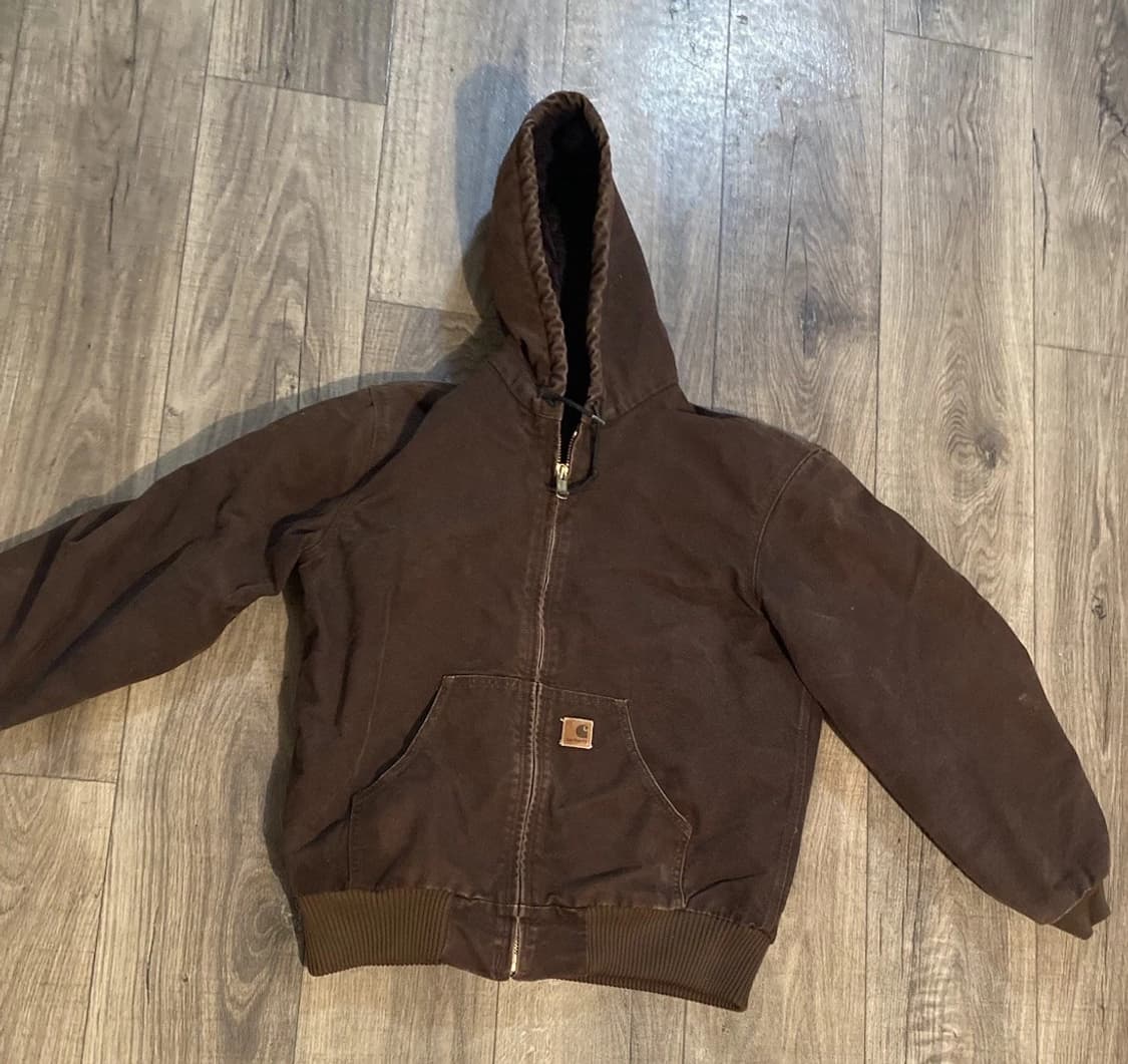 칼하트 J130 빈티지 샌드스톤 덕 액티브 자켓 다크 브라운 상품이미지1
