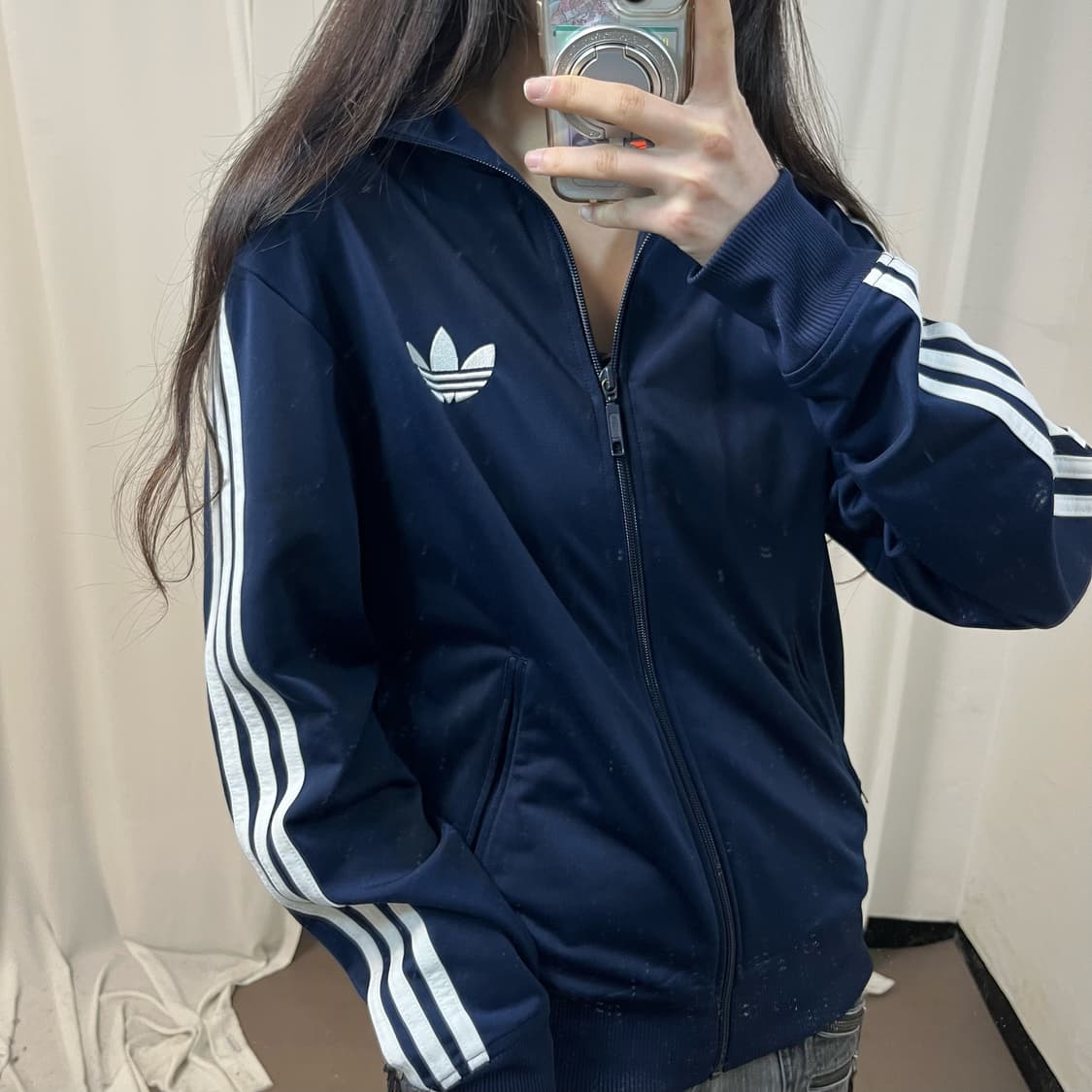 Adidas navy Firebird jersey 상품이미지3