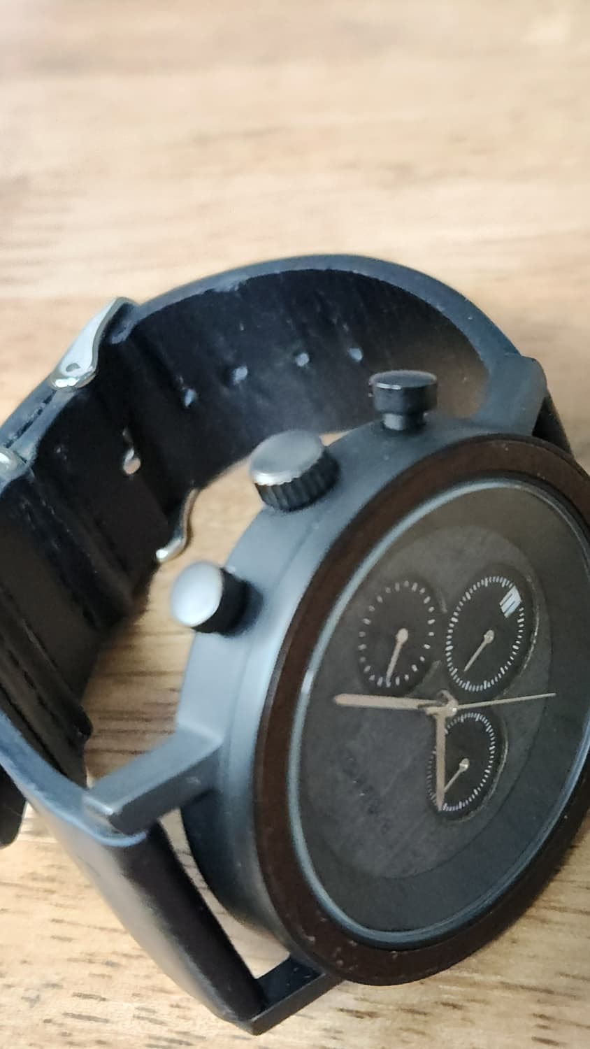 # 수제작 에보니나무 우드 핸드메이드 크로노시계 급처 상품이미지7