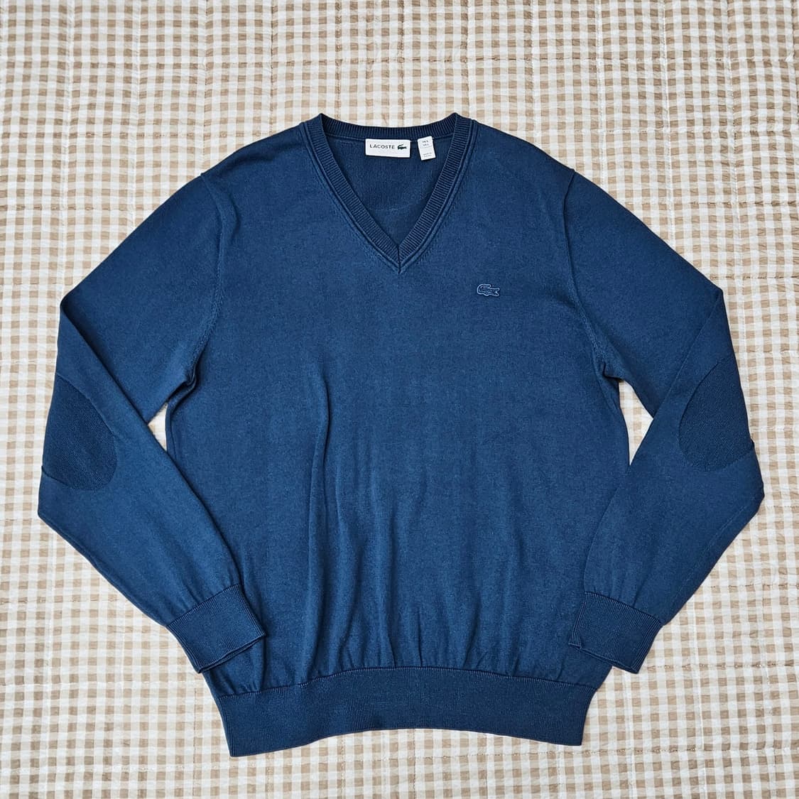라코스테 브이넥 얇은 니트 남자100 상품이미지1