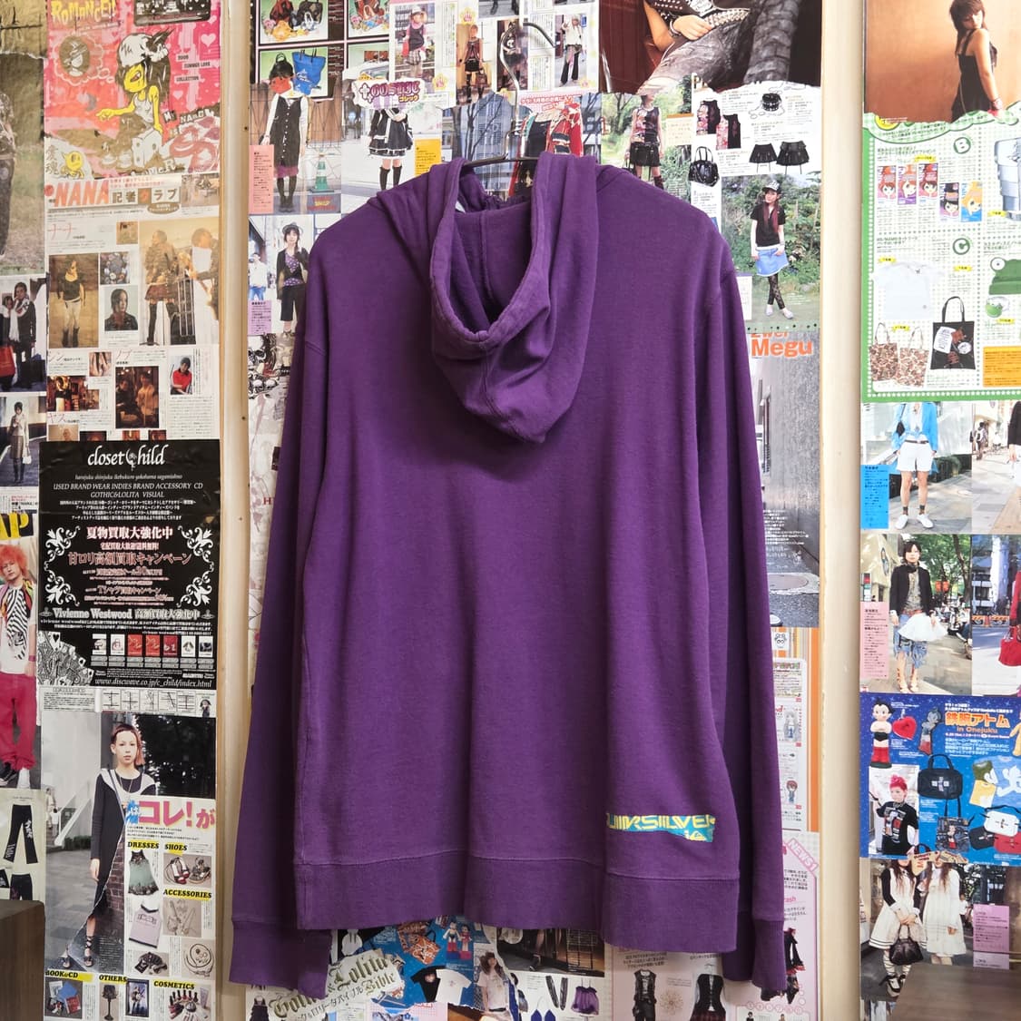 퀵실버 넥버튼 프린팅 퍼플 후드집업 상품이미지5