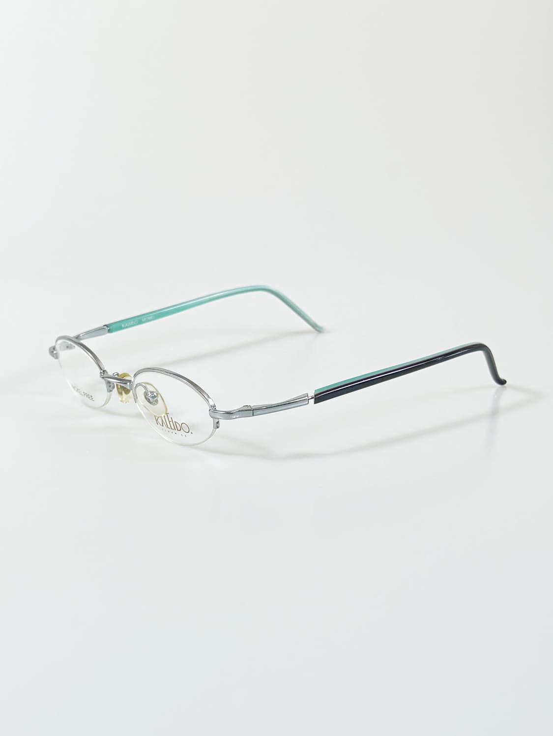 90s KALEIDO 실버 오벌 메탈 반무테 빈티지  안경 상품이미지3