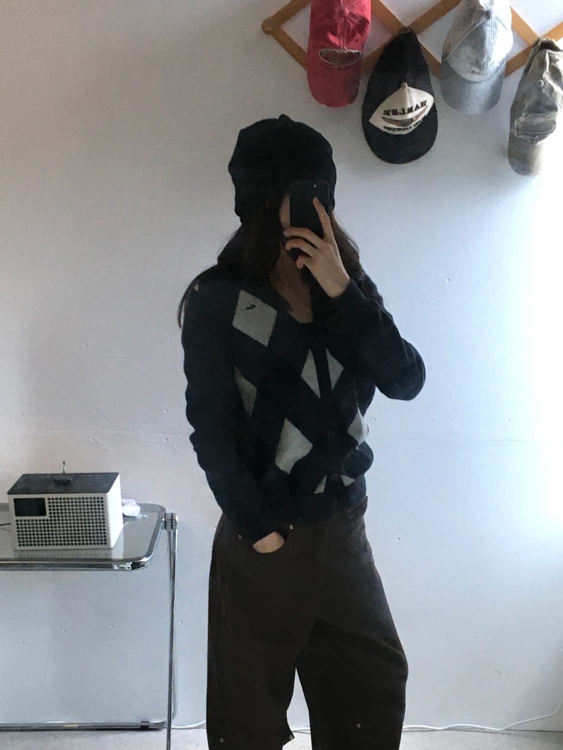 라코스테 아가일패턴 울 가디건 상품이미지2