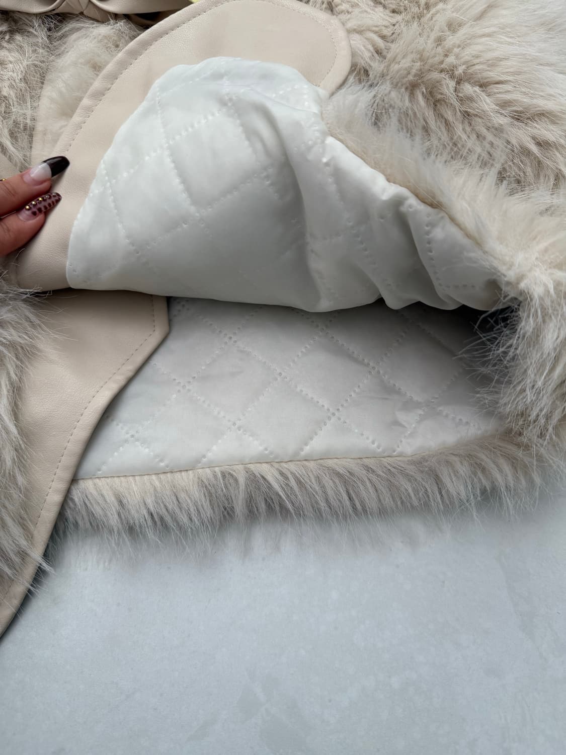 리본 디테일 퍼 자켓  상품이미지6