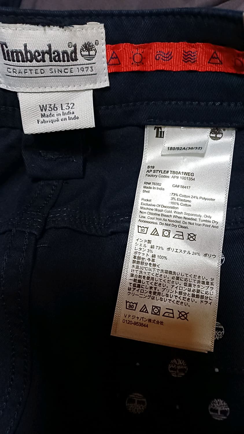 팀버랜드 미사용 면바지 실측35인치 기장108 상품이미지4