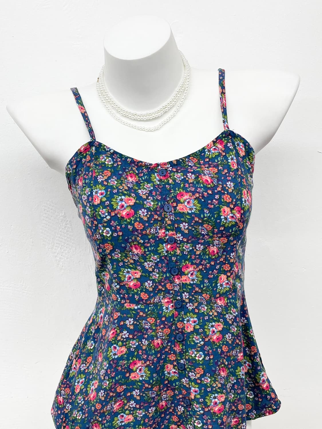 하구미 플로럴 버튼 슬리브리스 상품이미지2