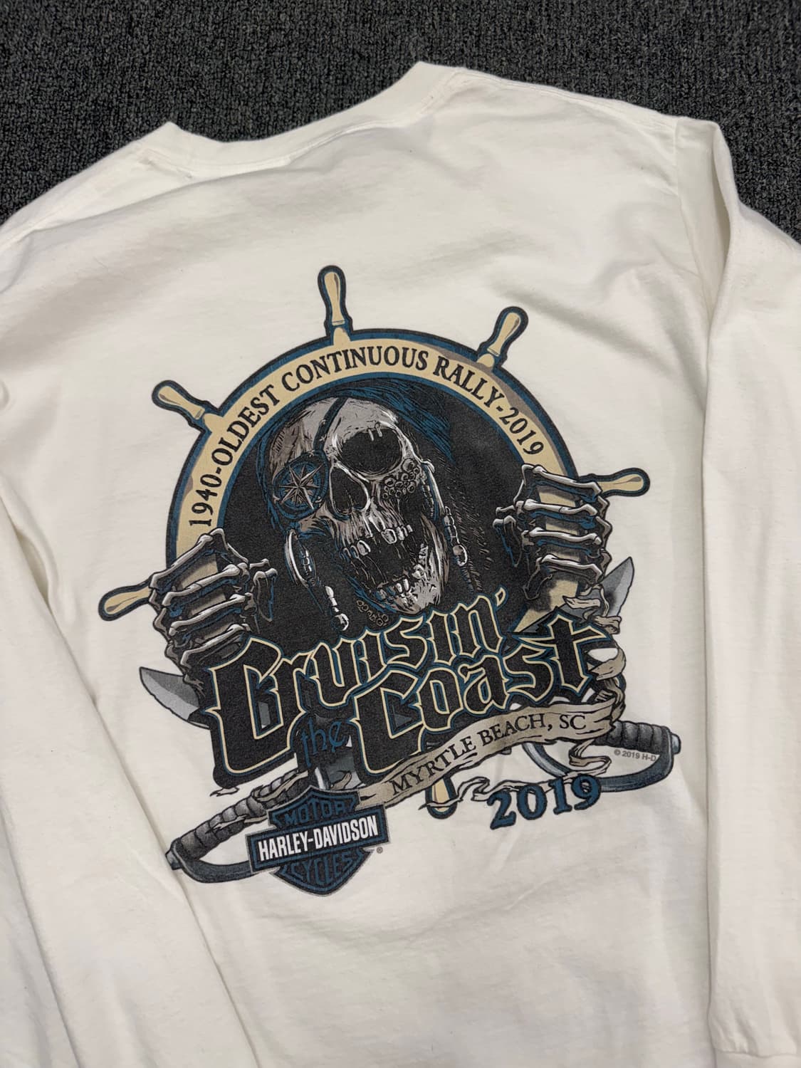 할리데이비슨 빈티지 스컬프린팅 롱슬리브 상품이미지5