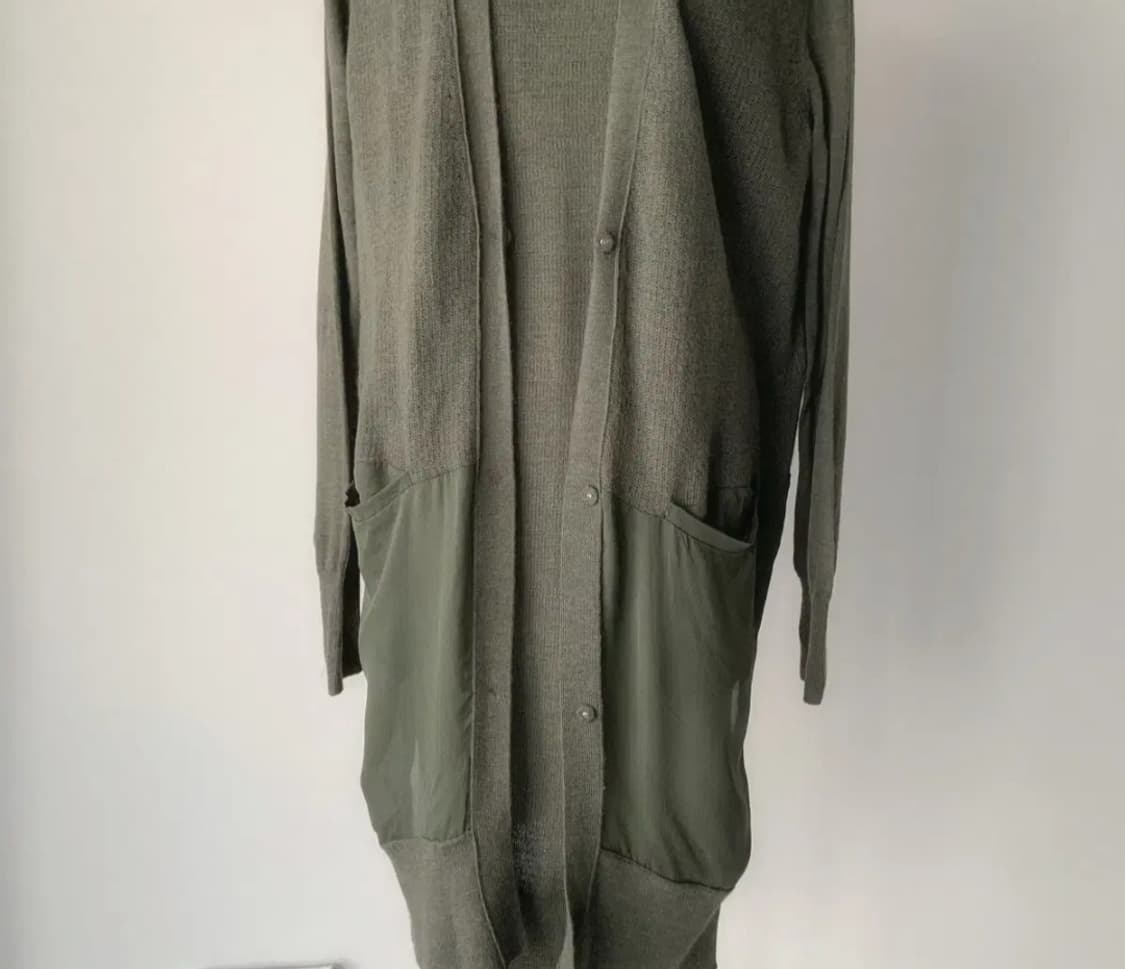 타임 포스트모던 실크배색 롱 니트 가디건 원피스 세트 상품이미지6