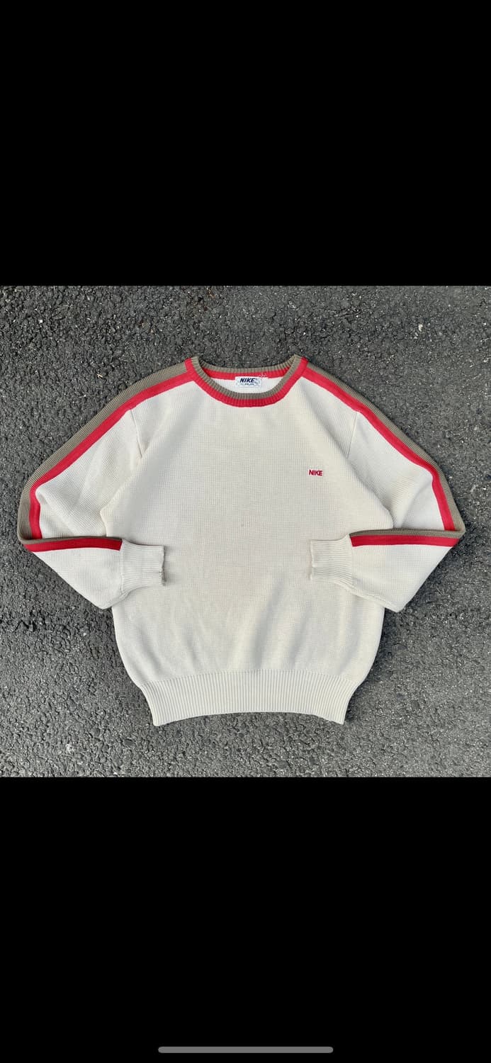 80s Nike 한국나이키 아카이브 와플 배색 올드스쿨 니트 스웨터 L 상품이미지10