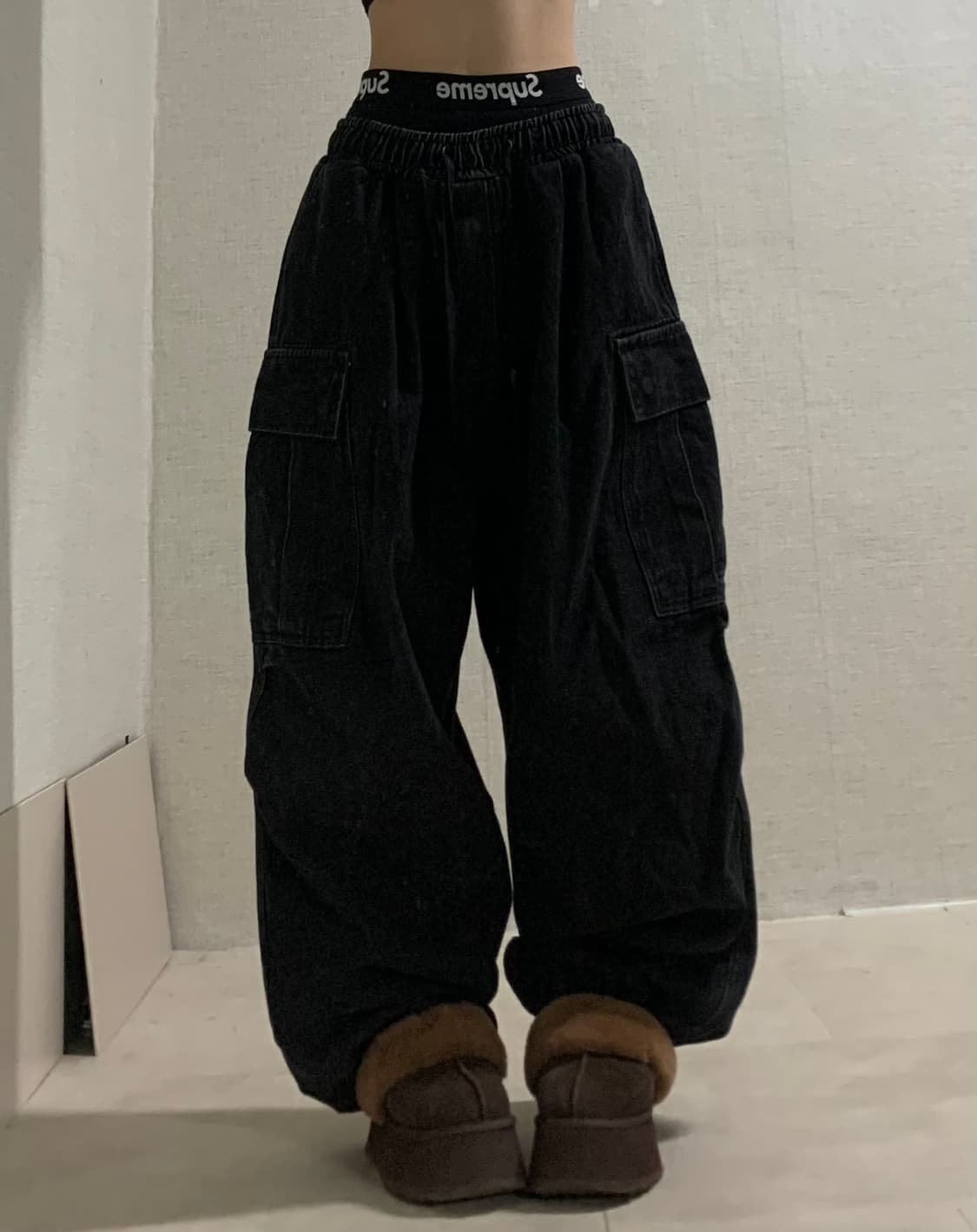 black denim cargo pants 상품이미지2