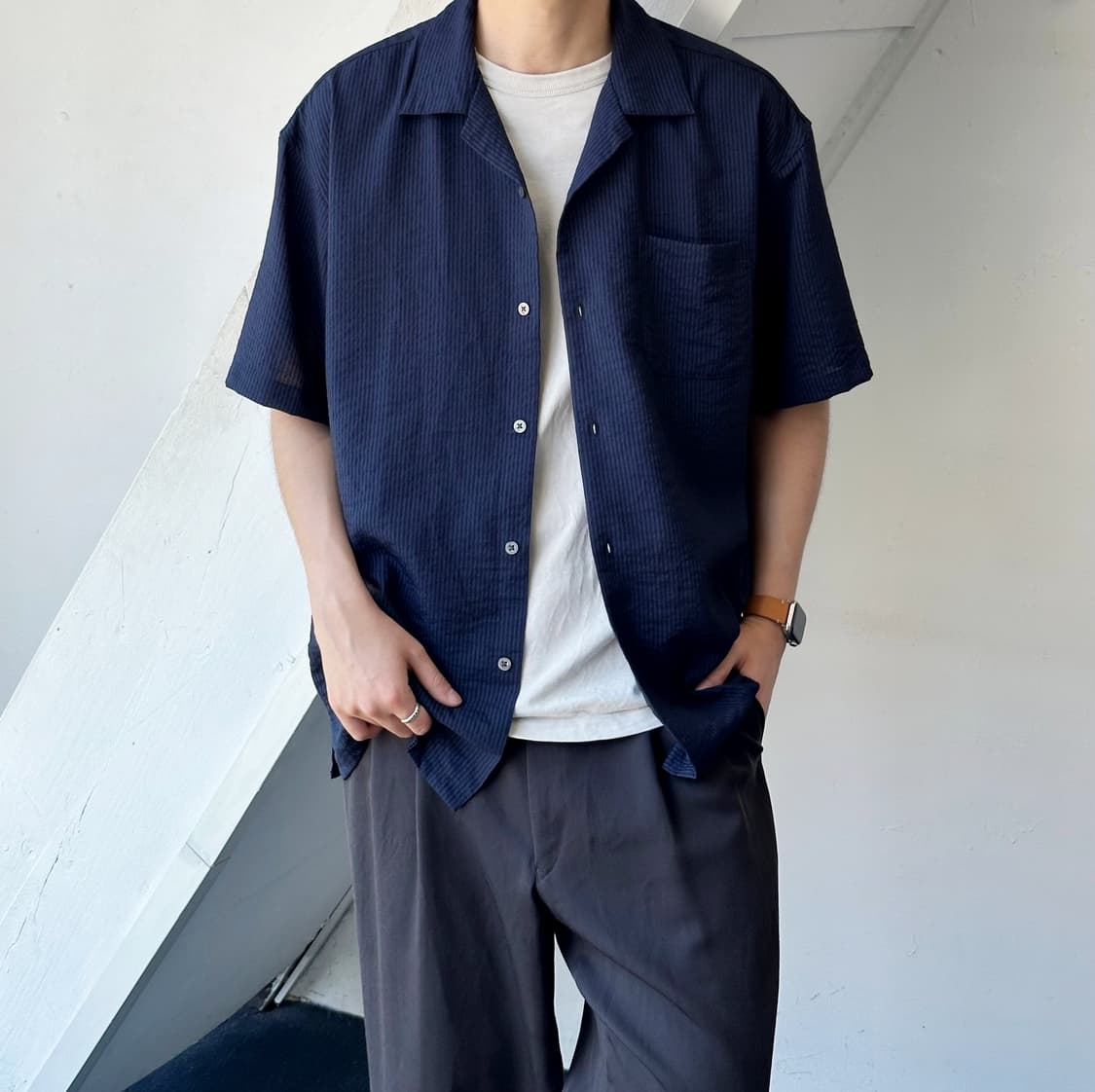 Design sucker fabric H/S shirt 상품이미지9